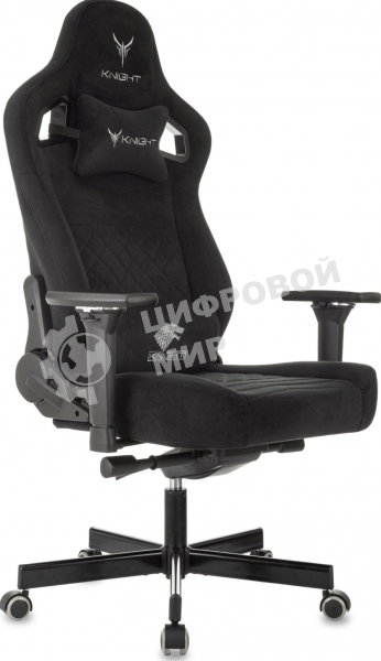 Кресло игровое Knight Hunter черный, Alfa Black крестов. металл