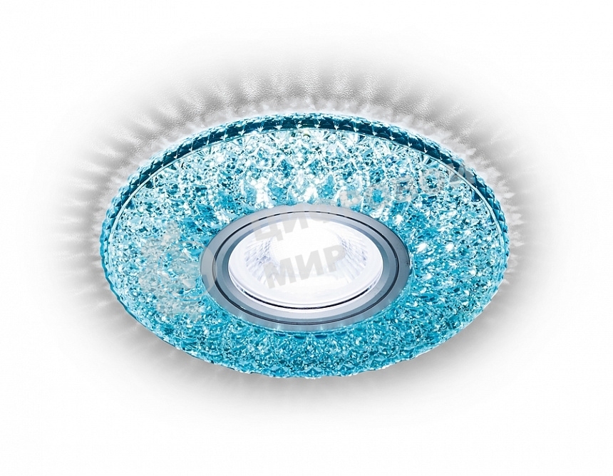 Встраиваемый точечный светильник Ambrella light S333 BL/WH хром/лазурный/MR16+3W(LED WHITE 4200K)