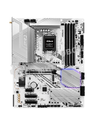 Материнская плата ASRock Z890 Pro RS WiFi белый, LGA 1851, Intel Z890, 4xDDR5, 4xSATA, 4xM.2, 1xPCIe 5.0 x16, 2xPCIe 4.0 x16, 1xPCIe x1, 2xUSB-C Thunderbolt 4, 4xUSB-A 3.2 Gen 1, 1xUSB-A 3.2 Gen 2, 1xHDMI, 1xDP, 1x2.5Gb LAN, 5x3.5 мм, 7.1, ATX
