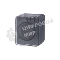 Розетка 1-м ОП AtlasDesign Profi54 16А IP54 250В с заземл. защ. шторки антрацит SchE ATN544045