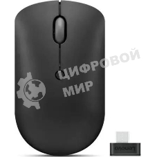Мышь беспроводная Lenovo 400 черный, 2400 dpi, радиоканал, USB-C, кнопки - 4