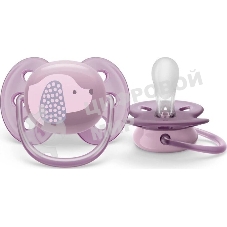 Пустышка Philips Avent ultra soft, собачка, 6-18 мес., 1 шт.