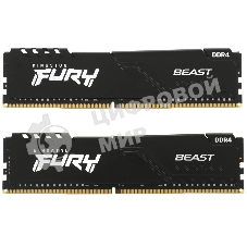 Оперативная память Kingston Fury Beast, DDR4, 64GB (2x32GB), 3200MHz, CL16, DIMM, черный