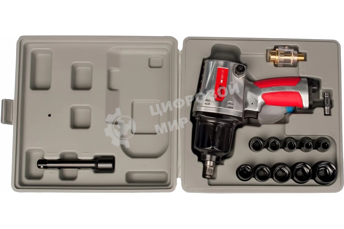 Ударный пневмогайковерт FUBAG IW900 + набор головок 100195