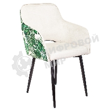 Кресло офисное Бюрократ CH-380F молочный, джунгли, на ножках, металл