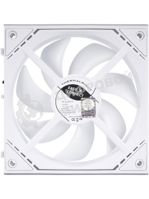 Кулер для корпуса Thermalright TL-M12QRW Reverse (124x120x25mm, 4-pin PWM, ARGB, 47.6CFM, 23.2dBA, 1500RPM, White)