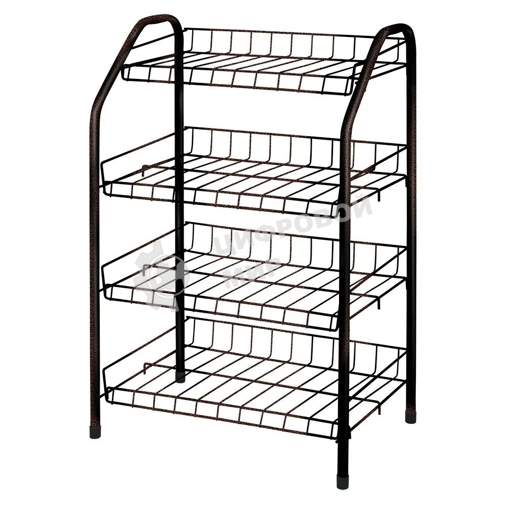 Этажерка НИКА ЭТ2/Ч, черный, 4 полки 700x465x300