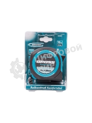 Рулетка Gross 32564 Komfortabel, 10 м х 25 мм обрезиненный корпус