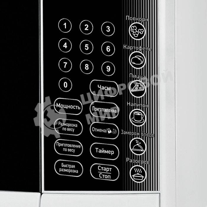 Микроволновая печь BBK 23MWS-915S/W белый, 23 л, 900 Вт, переключатели - сенсор