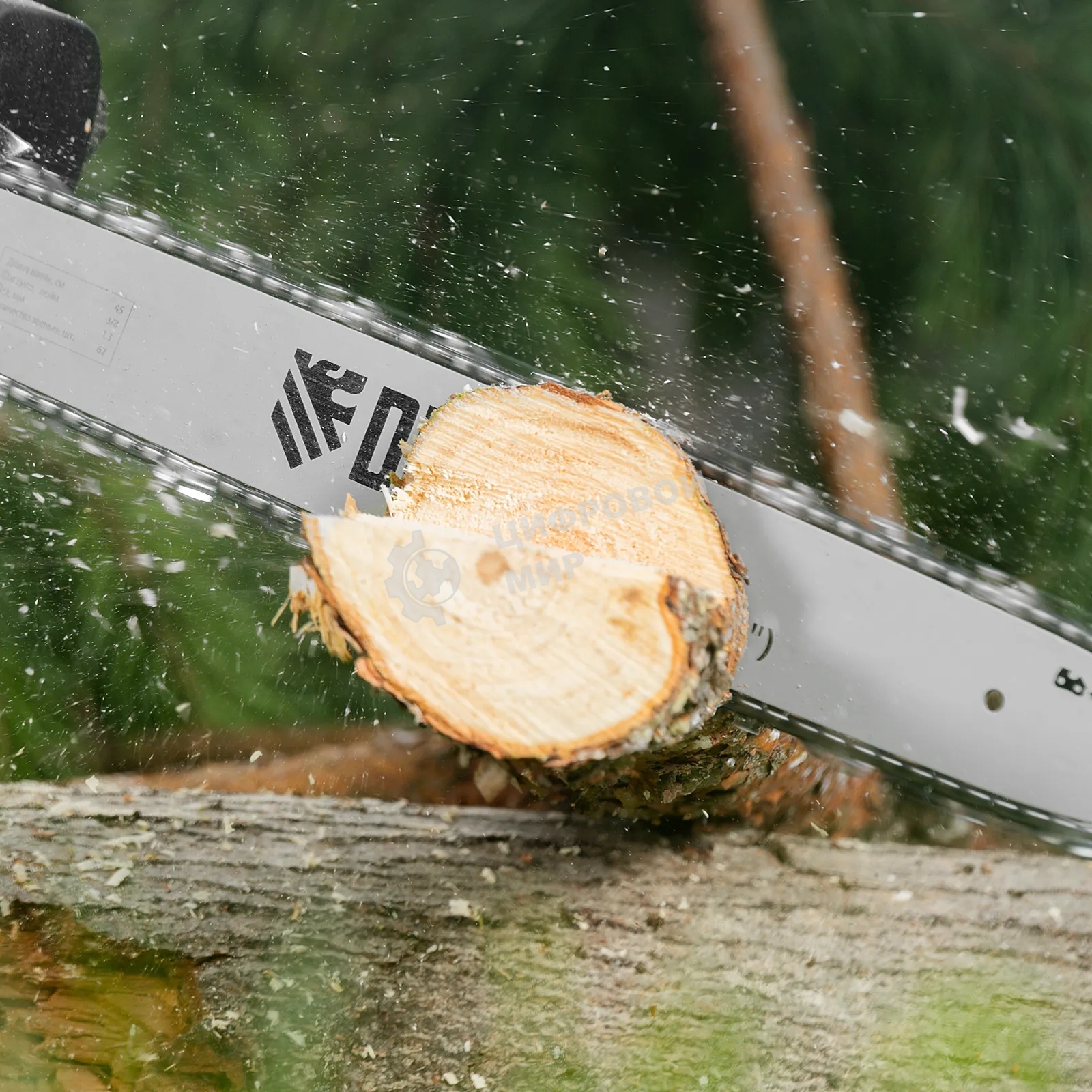 Пила цепная электрическая Denzel EDS-2200, 2,2кВт, продольная, шина 45 см, шаг 3/8, паз 1,3 мм, 62 зв