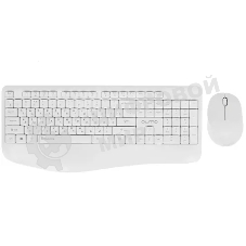 Комплект клавиатура+мышь Qumo Space K57/M75 (цвет белый), беспроводной 2.4G, 104 клавиши, клавиатура + мышь, 3 кнопки, 1200 dpi