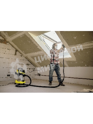 Строительный пылесос Karcher WD 6 P S V-30/8/35/T (YSY) желтый, 300/1300 Вт, уборка сухая/сбор воды, пылесборник мешок/контейнер, 30 л