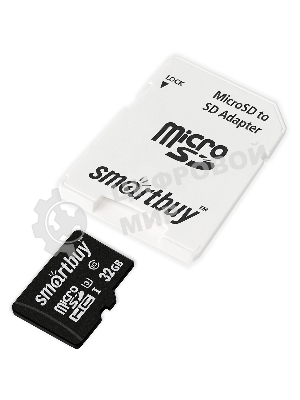 Флеш карта Smartbuy micro SDHC 32Gb Class10 PRO U3 R/W:90/70 Mb/s, адаптер в комплекте