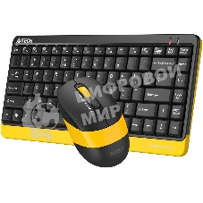 Комплект клавиатура+мышь A4Tech FStyler F1110 Bumblebee проводной, USB, 1200 DPI, жёлтый/чёрный