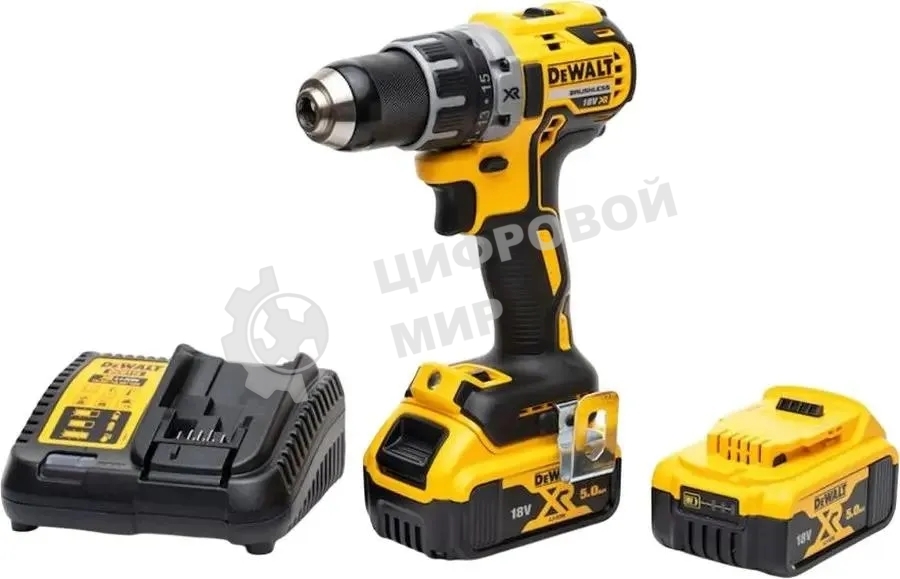 Дрель-шуруповерт DeWalt DCD791P2, 18 В, 5 Ач, 70 Нм, бесщеточный