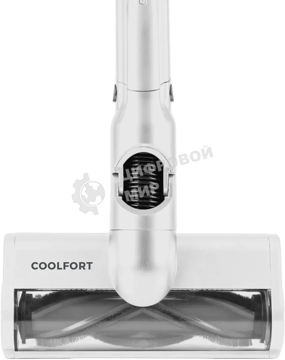 Пылесос вертикальный Coolfort CF-3002 белый, питание от аккумулятора, 120 Вт, уборка сухая, пылесборник 0.9 л, работа от АКБ max 32 мин.