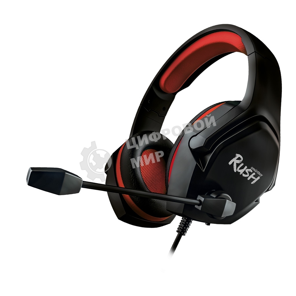 Гарнитура SmartBuy Rush Aspid чёрный-красный, проводная, 3.5 мм