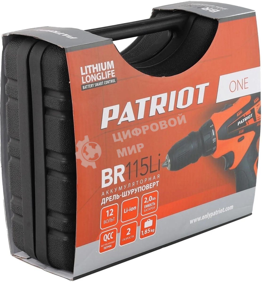 Дрель-шуруповерт аккумуляторная Patriot BR 115Li, Аккумуляторная, 16В, 2 АКБ, Кейс