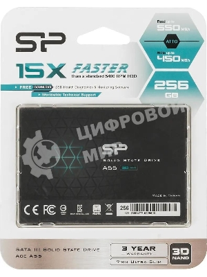 Накопитель SSD Silicon Power Ace A55, 256Gb, SATA III, 2.5