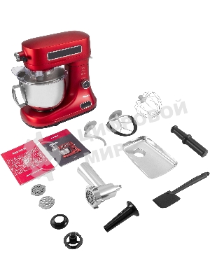 Кухонная машина Rondell RDE-KM900 планетар.вращ. 1900Вт красное вино