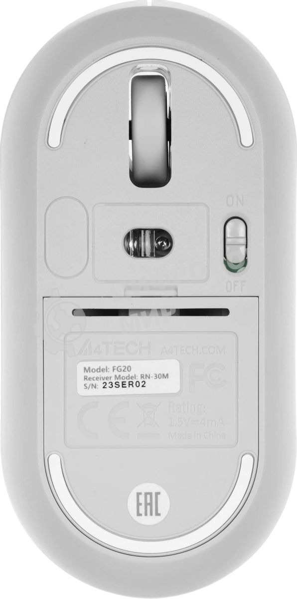 Мышь беспроводная A4Tech Fstyler FG20 белый, 2000 dpi, радиоканал, USB, кнопки - 4