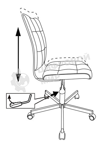 Кресло компьютерное Бюрократ CH-330M/LT-10 без подлокотников, темно-коричневый Light 10, крестовина металл
