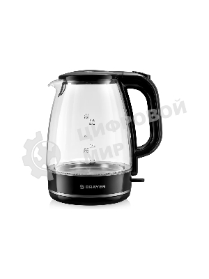 Чайник электрический BRAYER BR1030, 2200 Вт, 1.7 л, стек л,корп,автоотк л,при.закип,подсвет