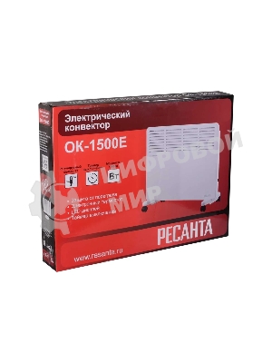 Конвектор электрический Ресанта ОК-1500Е белый, 1500 Вт, 15 м2, термостат, дисплей