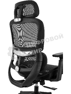 Кресло руководителя Бюрократ 831 черный сетка с подголов. крестов. пластик