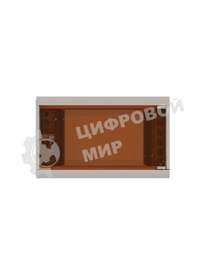 Шкаф коммутационный Suprlan (05-1063) настенный 6U 600x450 мм пер. дв. стекл направл. под закл. гайки 70 кг RAL 7035 385 мм 15.7 кг 360 мм