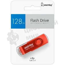 Флешка USB SmartBuy Twist Red (SB128Gb3TWR), 128Gb, USB 3.0, R/W 90/40, красный