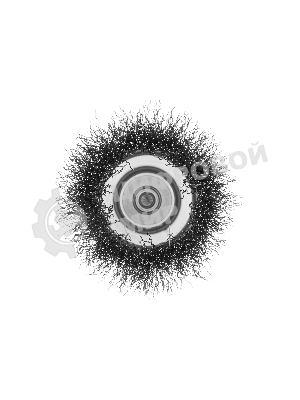 Щетка для дрели Denzel 75 мм, чашка, со шпилькой, нержавеющая витая проволока