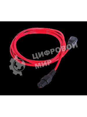 Шнур питания с фиксатором REM IEC 60320 C13/IEC 60320 C14, 10 А/250 В (3 * 1,0), длина 1,8 м, красный R-10-Cord-C13-C14-1.8-Red