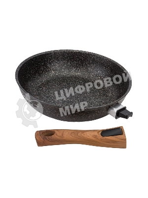 Сковорода Kukmara Granit ultra сго262а, 26 см, съемная ручка, без крышки, серый