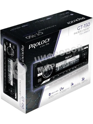 Автомагнитола Prology GT-150, 1 DIN, Bluetooth, USB Type-A, AUX, пульт ДУ