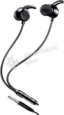 Проводные наушники Aksberry AM10 Sport черный, внутриканальные, проводной 3.5 мм, встроенный микрофон