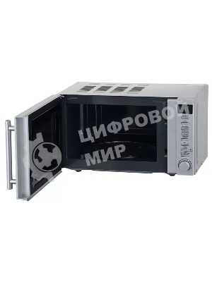 Микроволновая печь BBK 20MWS-721T/BS-M серебристый, 20 л, 700 Вт, переключатели - кнопки, поворотный механизм