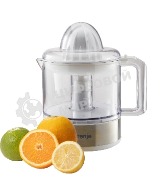 Соковыжималка Gorenje CJ30E белый/серебристый, цитрусовая, 30 Вт, 800 мл, механическое
