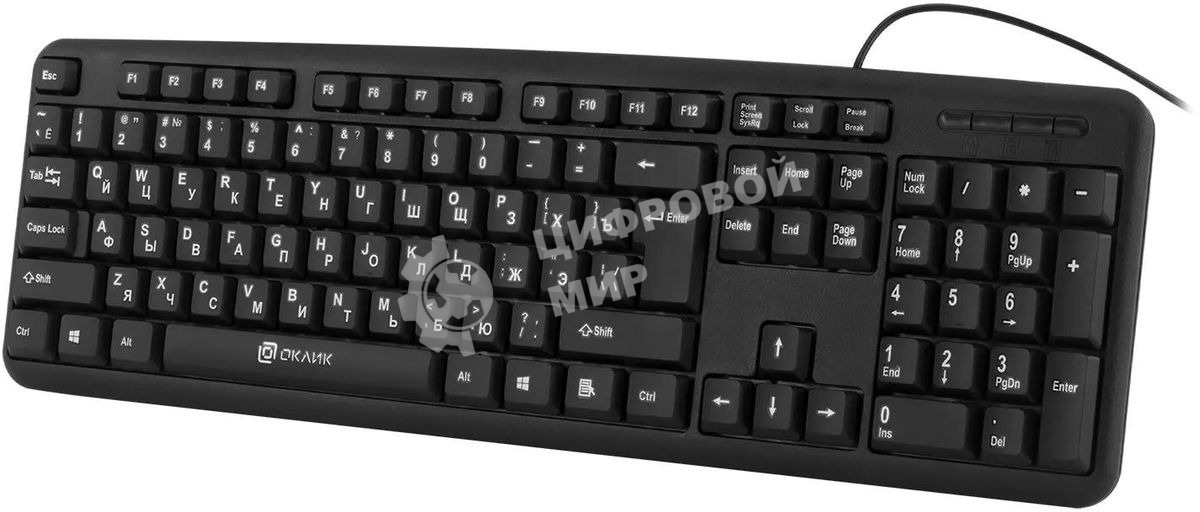 Клавиатура Oklick 180M проводная, USB Type-A, чёрный