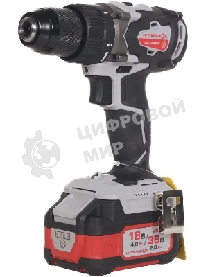 Дрель-шуруповерт аккумуляторная бесщеточная ИНТЕРСКОЛ ДА-13/36В 70 Li-ion АПИ [814.2.2.70] кейс, 2 аккум. 2,0А·ч, ЗУ