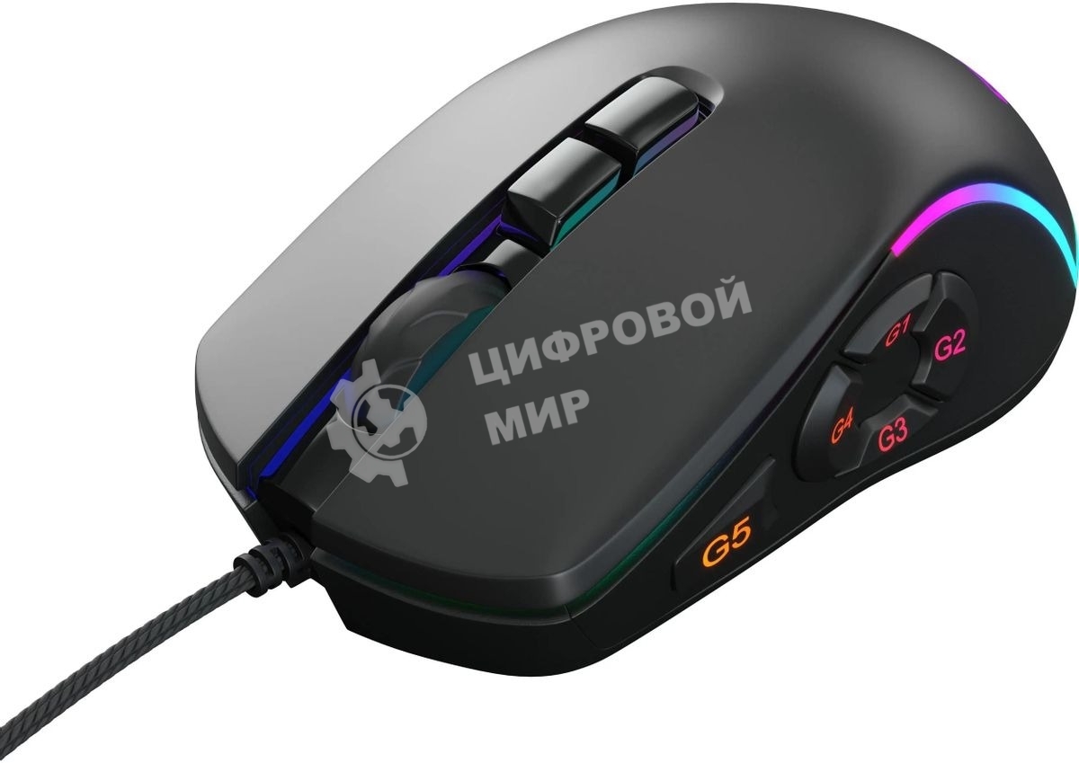 Мышь проводная GMNG XM003 черный, 32000 dpi, USB, кнопки - 10