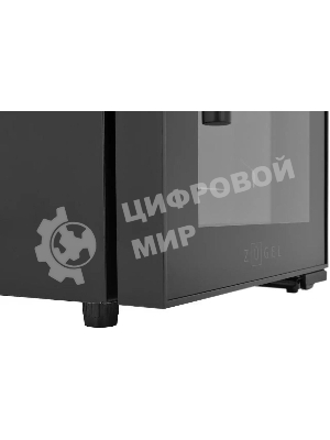 Винный шкаф ZÜGEL ZCWF184DB черный, 50 л, 2 отсека, 18 бут.