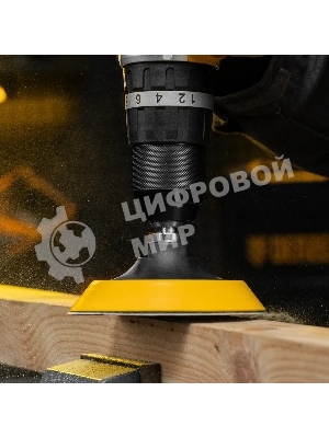 Тарелка опорная для дрели и УШМ Denzel с липучкой, 115 мм, мягкая, с адаптером c М14 на d8