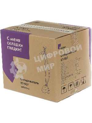 Отпариватель Kitfort КТ-957 белый/бирюзовый, 1500 Вт, 25 г/мин, 1900 мл