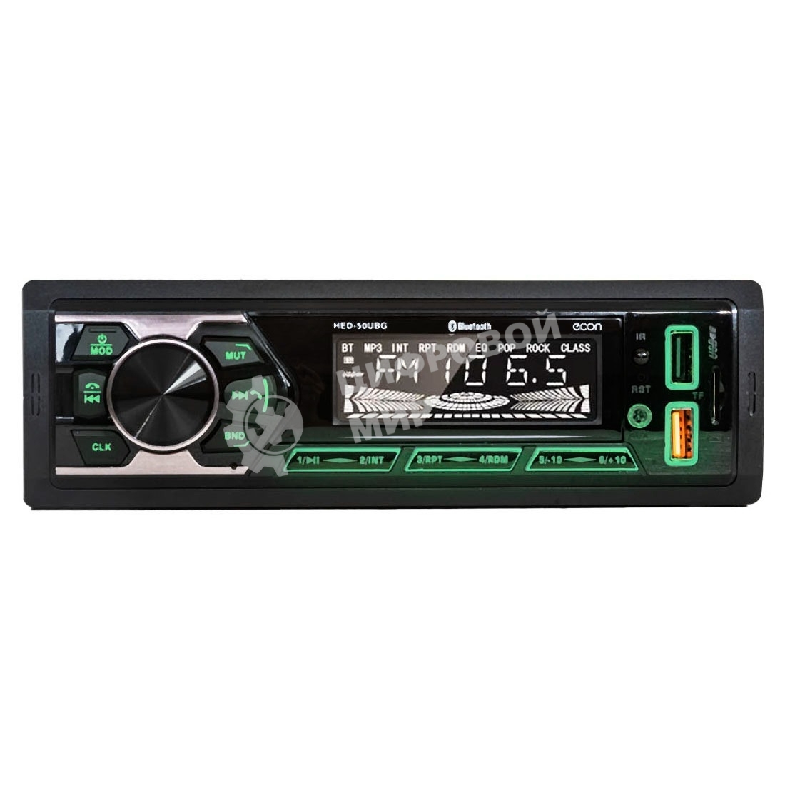 Автомагнитола ECON HED-50UBG, 1 DIN, Bluetooth, USB Type-A, AUX