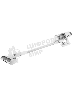 Пылесос вертикальный Coolfort CF-3002 белый, питание от аккумулятора, 120 Вт, уборка сухая, пылесборник 0.9 л, работа от АКБ max 32 мин.