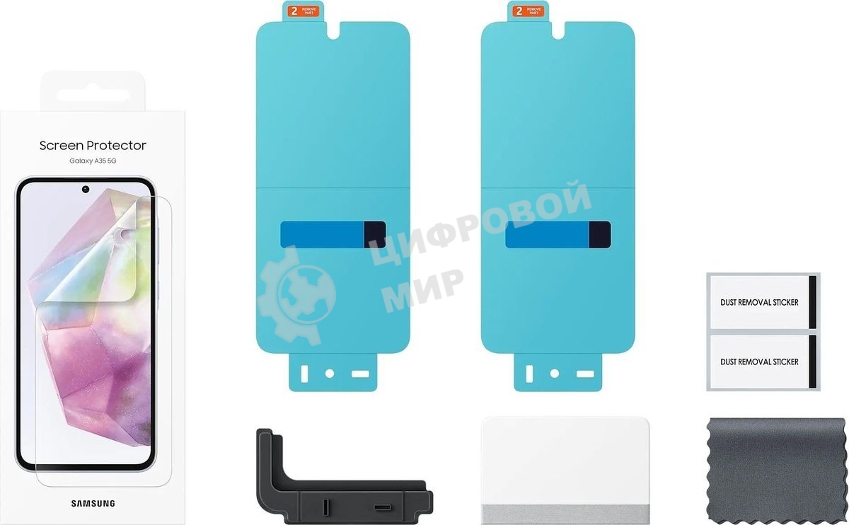 Защитная пленка для экрана Samsung прозрачный для Samsung Galaxy A35 прозрачный 2шт. (EF-UA356CTEGRU)