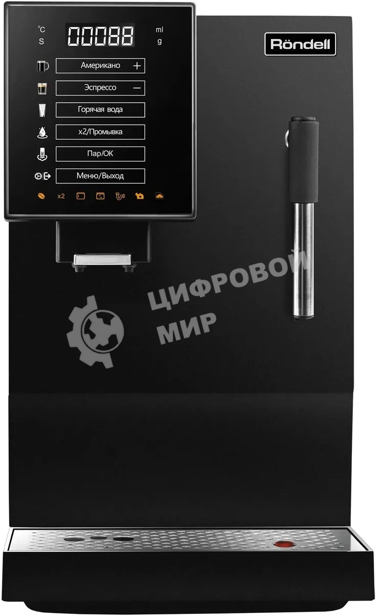 Кофемашина автоматическая Rondell-МБТ RDE-1117 черный, исп. кофе - зерновой, 1.1 л, 1351 Вт, 20 бар