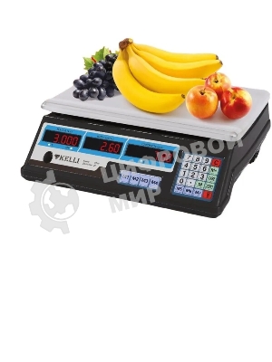 Весы торговые электронные KELLI KL-1524 до 35 кг, LED дисплей, экономрежим, суммирование покупок