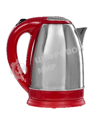 Чайник электрический ВАСИЛИСА ВА-1021 нерж. красный: 1500 Вт, 1.8 л (12)